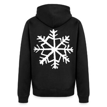 Schneeflocke Winter-Weihnachts-Retro-Grunge - Unisex Premium Bio Zip Hoodie - Schwarz - Hinten - Nico (187cm)
