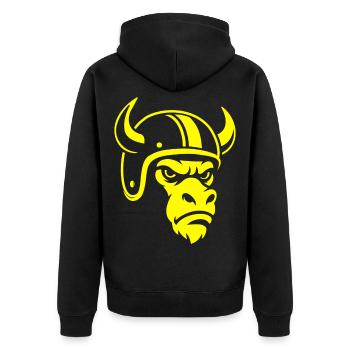 Biker Bull – Racing Spirit & Steel Head - Veste à capuche bio Premium Unisexe - noir - Dos - Nico (187cm)