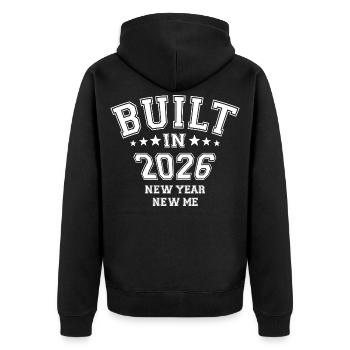 New Year New Me | Sports & Fitness | Resolutions 2026 - Unisex Premium Organic Zip Hoodie - black - Back - Nico (187cm)