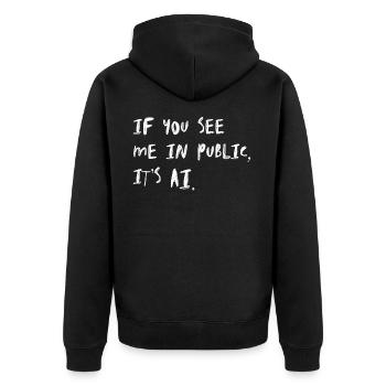 Si tu me vois en public, c’est AI - KI Sprüche - Veste à capuche bio Premium Unisexe - noir - Dos - Nico (187cm)