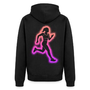 Course à pied Enfants Dames Filles Coureuses - Veste à capuche bio Premium Unisexe - noir - Dos - Nico (187cm)