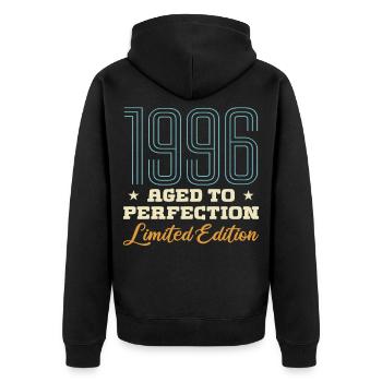 1996 30th Anniversary Gift 30 Years Vintage 96 - Unisex Premium Organic Zip Hoodie - black - Back - Nico (187cm)