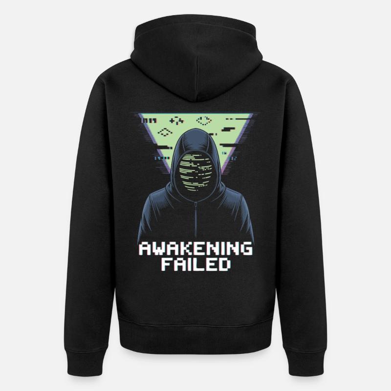Éveil échoué – Bug cyber rétro - Veste à capuche bio Premium Unisexe - noir