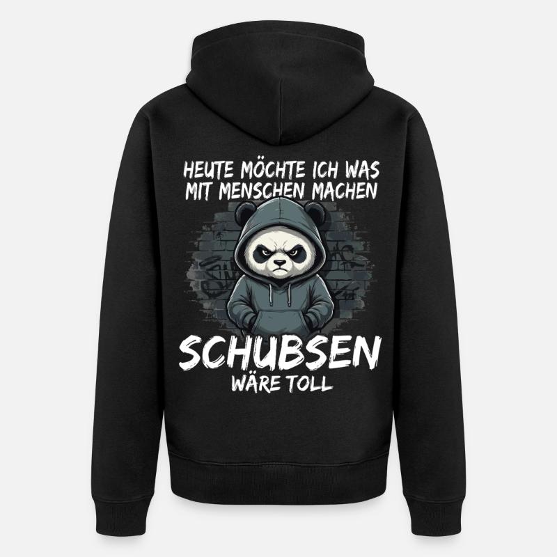 Grim Panda – Bousculade sarcastique - Veste à capuche bio Premium Unisexe - noir