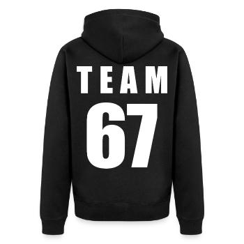 Team 67 - Veste à capuche bio Premium Unisexe - noir - Dos - Nico (187cm)