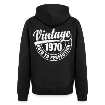 Cadeau d’anniversaire années 1970 vintage années 1970 rétro années 1970 - Veste à capuche bio Premium Unisexe - noir - Dos - Nico (187cm)