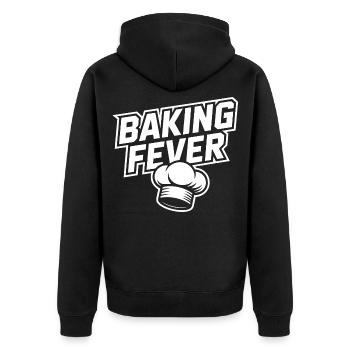Backen Fever: Kochmütze-Design - Unisex Premium Bio Zip Hoodie - Schwarz - Hinten - Nico (187cm)