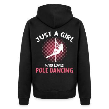 Pole Dancing Girl Typography - Unisex Premium Bio Zip Hoodie - Schwarz - Hinten - Nico (187cm)