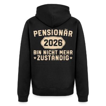 Retraité 2026 Non responsable - Veste à capuche bio Premium Unisexe - noir - Dos - Nico (187cm)