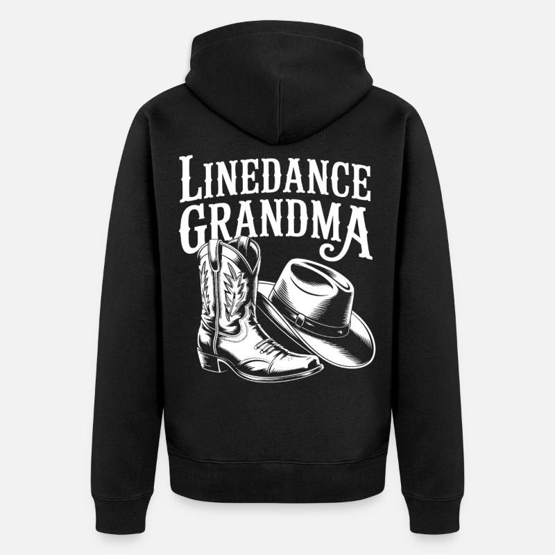 LineDance Großmama Boots - Unisex Premium Bio Zip Hoodie - Schwarz
