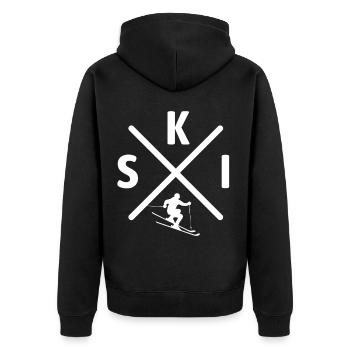 Ski, Après-Ski, Sports d’hiver, Forfaits ski - Veste à capuche bio Premium Unisexe - noir - Dos - Nico (187cm)