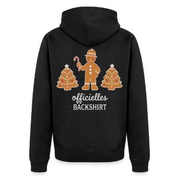 Cookies Baking Christmas Time Cookies Gingerbread - Unisex Premium Organic Zip Hoodie - black - Back - Nico (187cm)