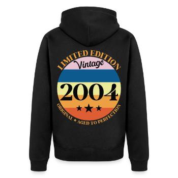 2004 Anniversaire Vintage Cadeau d'Anniversaire - Veste à capuche bio Premium Unisexe - noir - Dos - Nico (187cm)