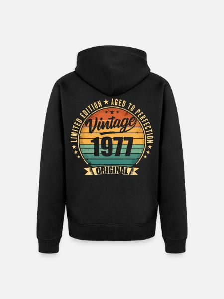 Limitierte Jubiläumsausgabe von 1977 - Unisex Premium Bio Zip Hoodie - Schwarz