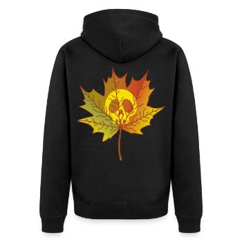 Totes Blatt - Unisex Premium Bio Zip Hoodie - Schwarz - Hinten - Nico (187cm)