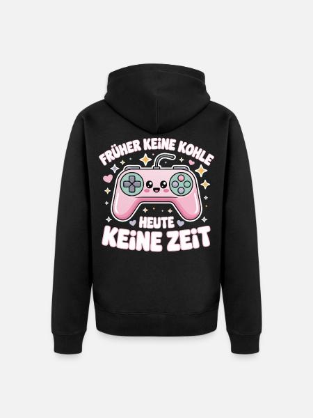 Retro Gamepad Spruchmotiv Gamer Design - Unisex Premium Bio Zip Hoodie - Schwarz