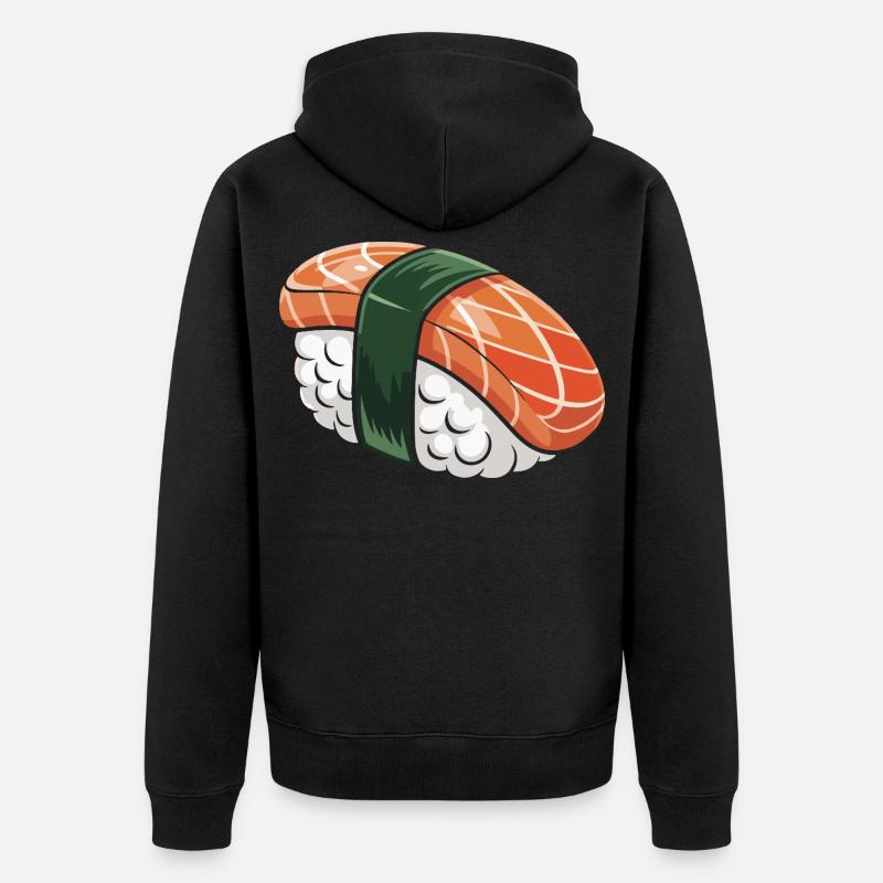 Sushi nigiri avec ruban vert - Veste à capuche bio Premium Unisexe - noir