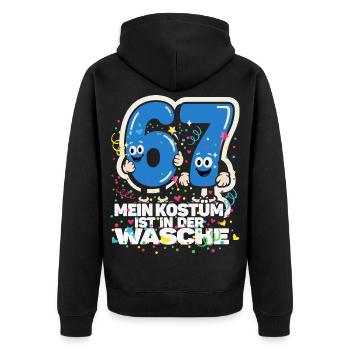 My Costume Is In The Wash 67 Funny - Unisex Premium Organic Zip Hoodie - black - Back - Nico (187cm)