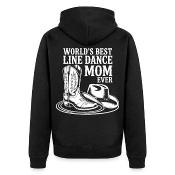Weltbeste Line Dance Mom - Unisex Premium Bio Zip Hoodie - Schwarz - Hinten - Nico (187cm)