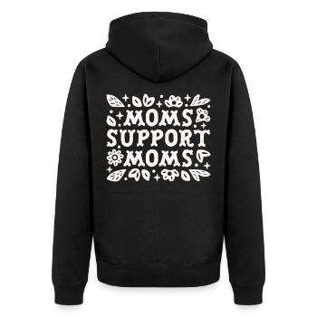 Zitate von Müttern unterstützen Mütter - Unisex Premium Bio Zip Hoodie - Schwarz - Hinten - Nico (187cm)