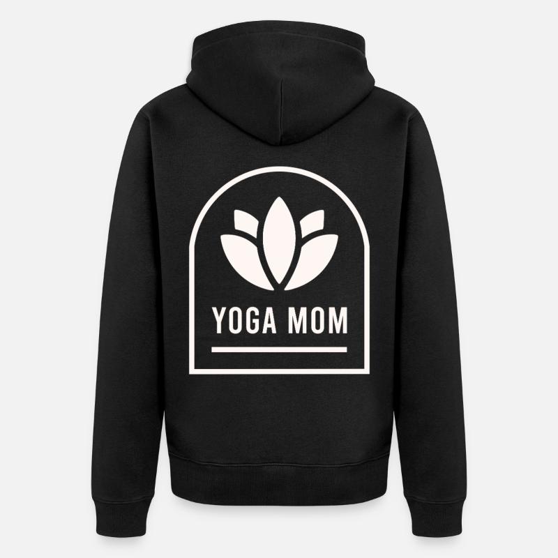 Yoga-Mama Yogi-Mutter - Unisex Premium Bio Zip Hoodie - Schwarz