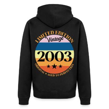 2003 Anniversaire Vintage Cadeau d'Anniversaire - Veste à capuche bio Premium Unisexe - noir - Dos - Nico (187cm)