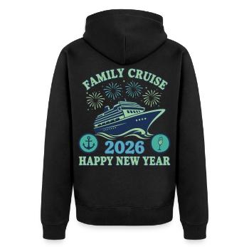 Croisière en famille 2026 Célébration du Nouvel An - Veste à capuche bio Premium Unisexe - noir - Dos - Nico (187cm)
