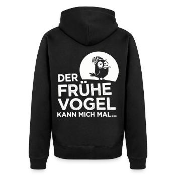 Le lève-tôt me fait ! - Veste à capuche bio Premium Unisexe - noir - Dos - Nico (187cm)