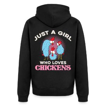 Une seule fille aime les poules - Veste à capuche bio Premium Unisexe - noir - Dos - Nico (187cm)