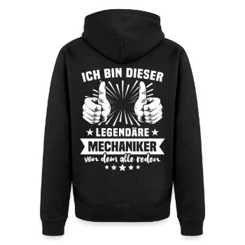 Légende du mécanicien - Veste à capuche bio Premium Unisexe - noir - Dos - Nico (187cm)