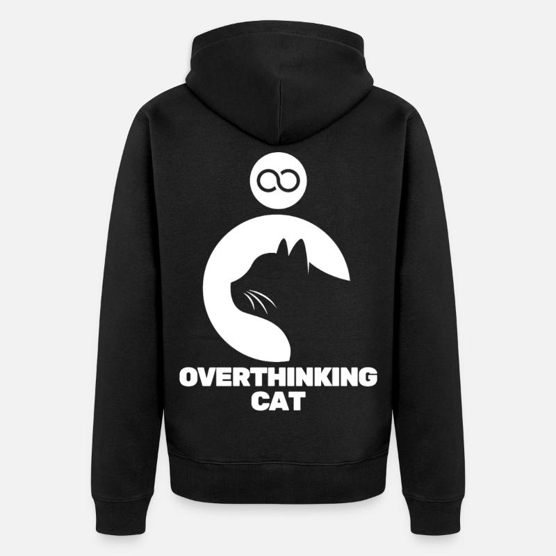 Overthinkin' Cat  - Veste à capuche bio Premium Unisexe - noir