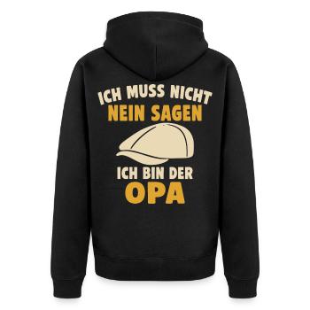 Je n’ai pas besoin de dire non, je suis grand-père - Veste à capuche bio Premium Unisexe - noir - Dos - Nico (187cm)