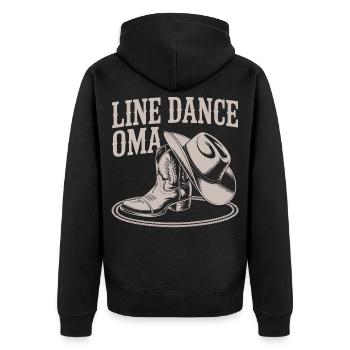Line Dance Granny Western Boots - Unisex Premium Organic Zip Hoodie - black - Back - Nico (187cm)