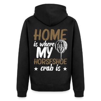 Chelicerata Fossilbiologe Stofftier - Unisex Premium Bio Zip Hoodie - Schwarz - Hinten - Nico (187cm)