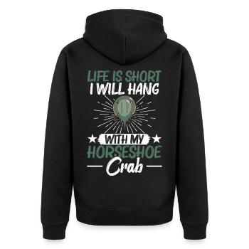 Encycloart Hufeisenkrabbenliebhaber Fossilienliebhaber - Unisex Premium Bio Zip Hoodie - Schwarz - Hinten - Nico (187cm)