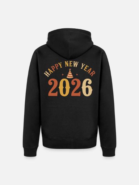 Feiert die schöne Silvesterparty 2026 - Unisex Premium Bio Zip Hoodie - Schwarz