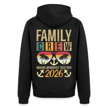 Family Cruise Crew 2026 Making Memories Together - Unisex Premium Bio Zip Hoodie - Schwarz - Hinten - Nico (187cm)