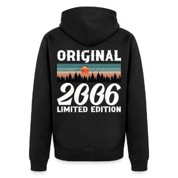 2006 Original Retro Vintage Birthday Gift - Unisex Premium Organic Zip Hoodie - black - Back - Nico (187cm)