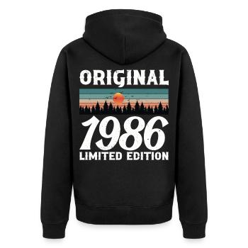 Cadeau d'anniversaire 1986 Original Rétro Vintage - Veste à capuche bio Premium Unisexe - noir - Dos - Nico (187cm)