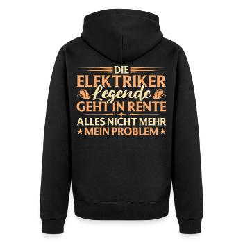 Adieu pensionnaire Légende de l’électricien à la retraite - Veste à capuche bio Premium Unisexe - noir - Dos - Nico (187cm)