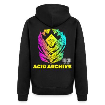 Acid Archive Cyber Sigilism Thermal Y2K Techno - Veste à capuche bio Premium Unisexe - noir - Dos - Nico (187cm)