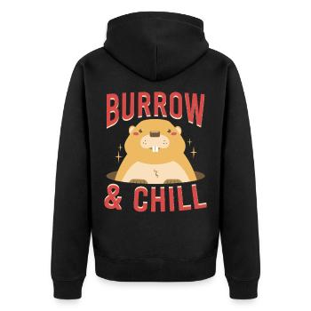 Murmeltiertag Murmeltier Groundhog - Unisex Premium Bio Zip Hoodie - Schwarz - Hinten - Nico (187cm)