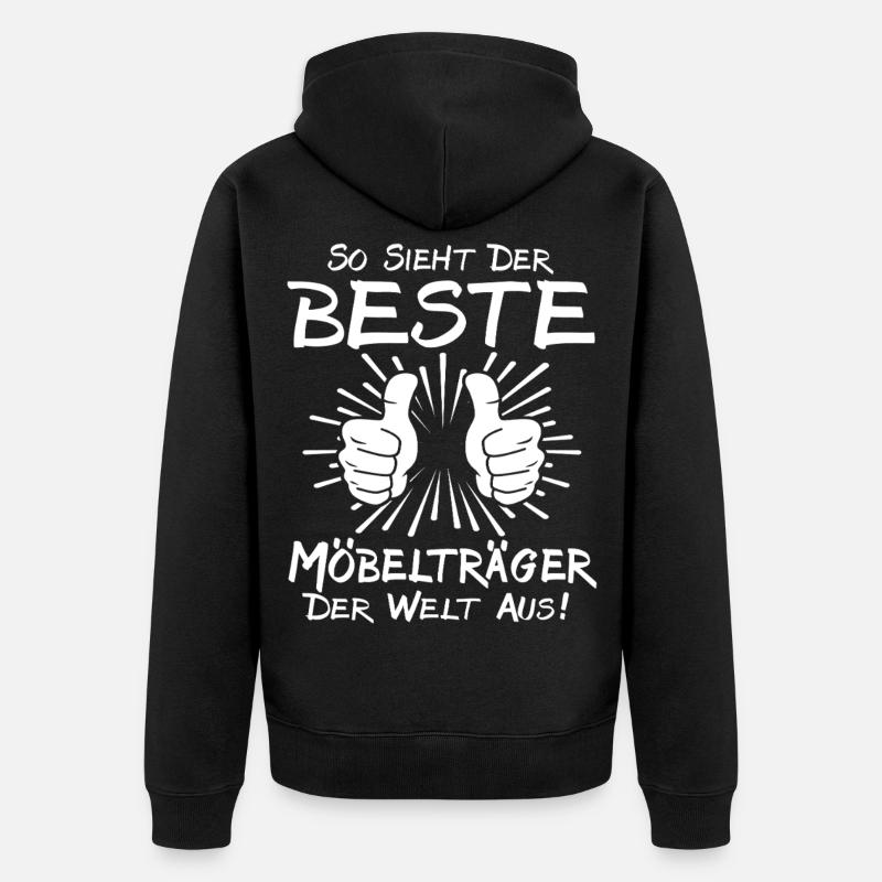 Bester Möbelträger - Unisex Premium Bio Zip Hoodie - Schwarz