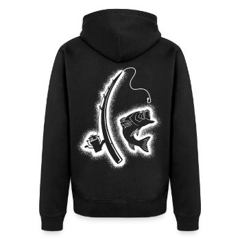 Pêche Pêcheurs Garçons Pêcheurs - Veste à capuche bio Premium Unisexe - noir - Dos - Nico (187cm)