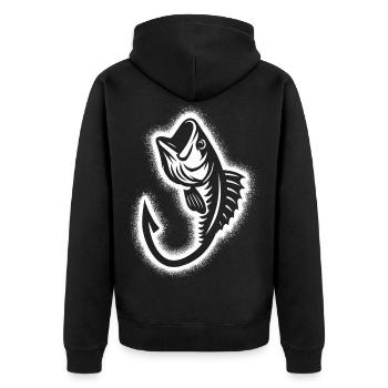 Pêcheur, pêcheur, pêcheurs, pêcheurs masculins - Veste à capuche bio Premium Unisexe - noir - Dos - Nico (187cm)