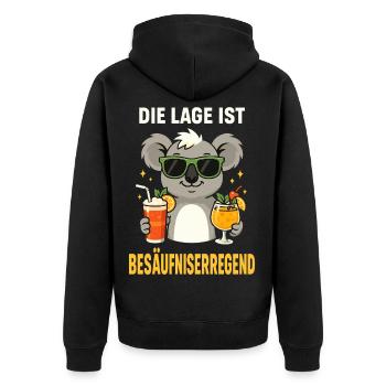 cocktail koala, che-shirt de soirée sur l’ivresse - Veste à capuche bio Premium Unisexe - noir - Dos - Nico (187cm)