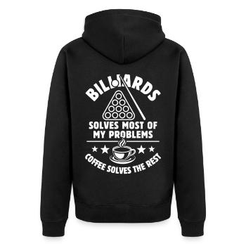 Le billard résout la plupart de mes problèmes - Café - Veste à capuche bio Premium Unisexe - noir - Dos - Nico (187cm)