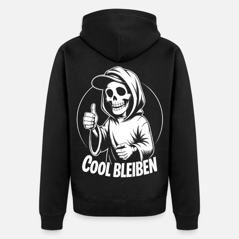 Pouce levé avec capuche squelette - Veste à capuche bio Premium Unisexe - noir