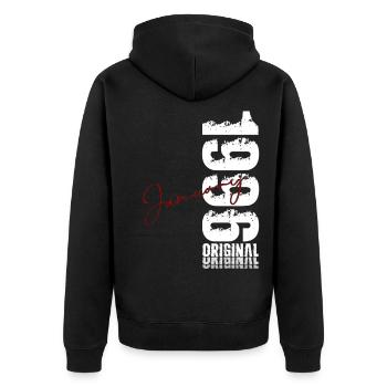 30e anniversaire Original janvier 1996 - Veste à capuche bio Premium Unisexe - noir - Dos - Nico (187cm)