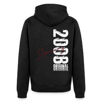 18e anniversaire Original janvier 2008 - Veste à capuche bio Premium Unisexe - noir - Dos - Nico (187cm)